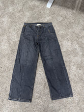 Load image into Gallery viewer, FiveFourFive Wide Leg Denim Black Sz M
