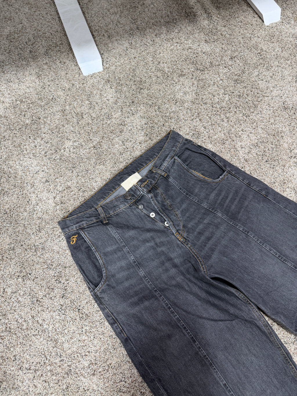 FiveFourFive Wide Leg Denim Black Sz M
