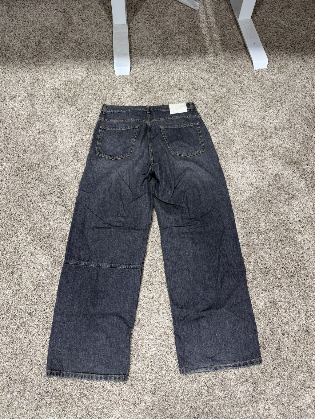FiveFourFive Wide Leg Denim Black Sz M