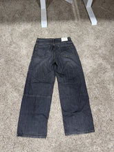 Load image into Gallery viewer, FiveFourFive Wide Leg Denim Black Sz M

