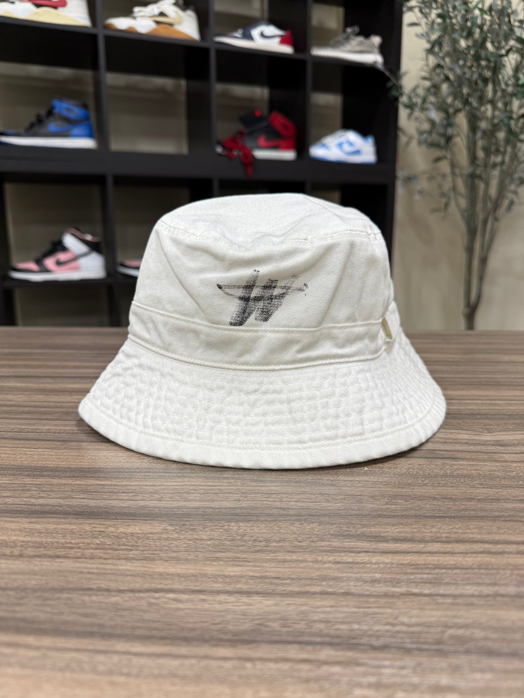WE11DONE White Logo Bucket Hat