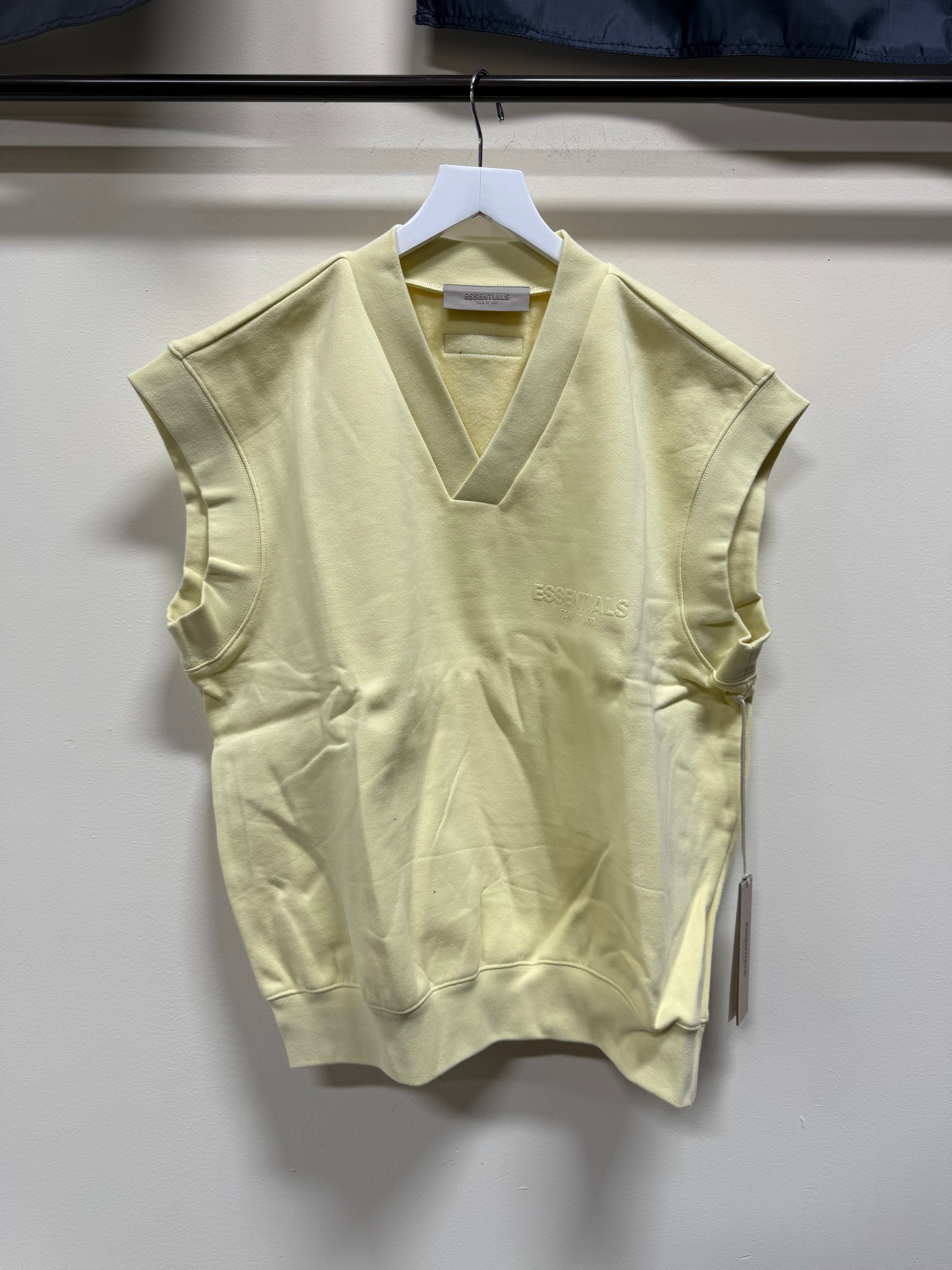 FEAR OF GOD ESSENTIALS Yellow V-Neck Vest Sz M