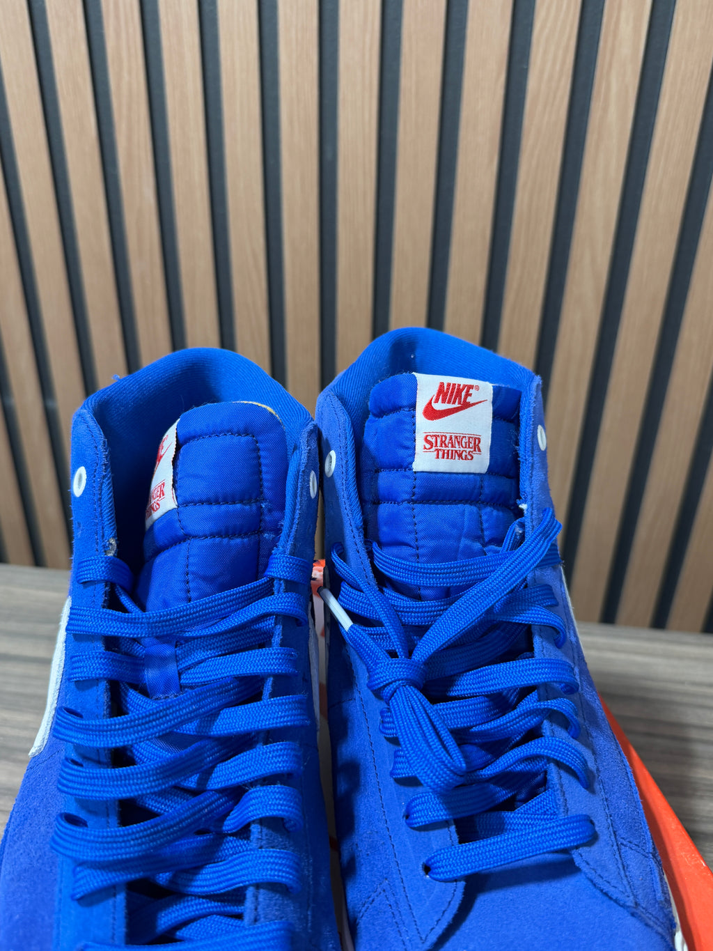 Nike x Stranger Things Blazer Mid 1985 Game Royal White Suede Men’s Sz 10