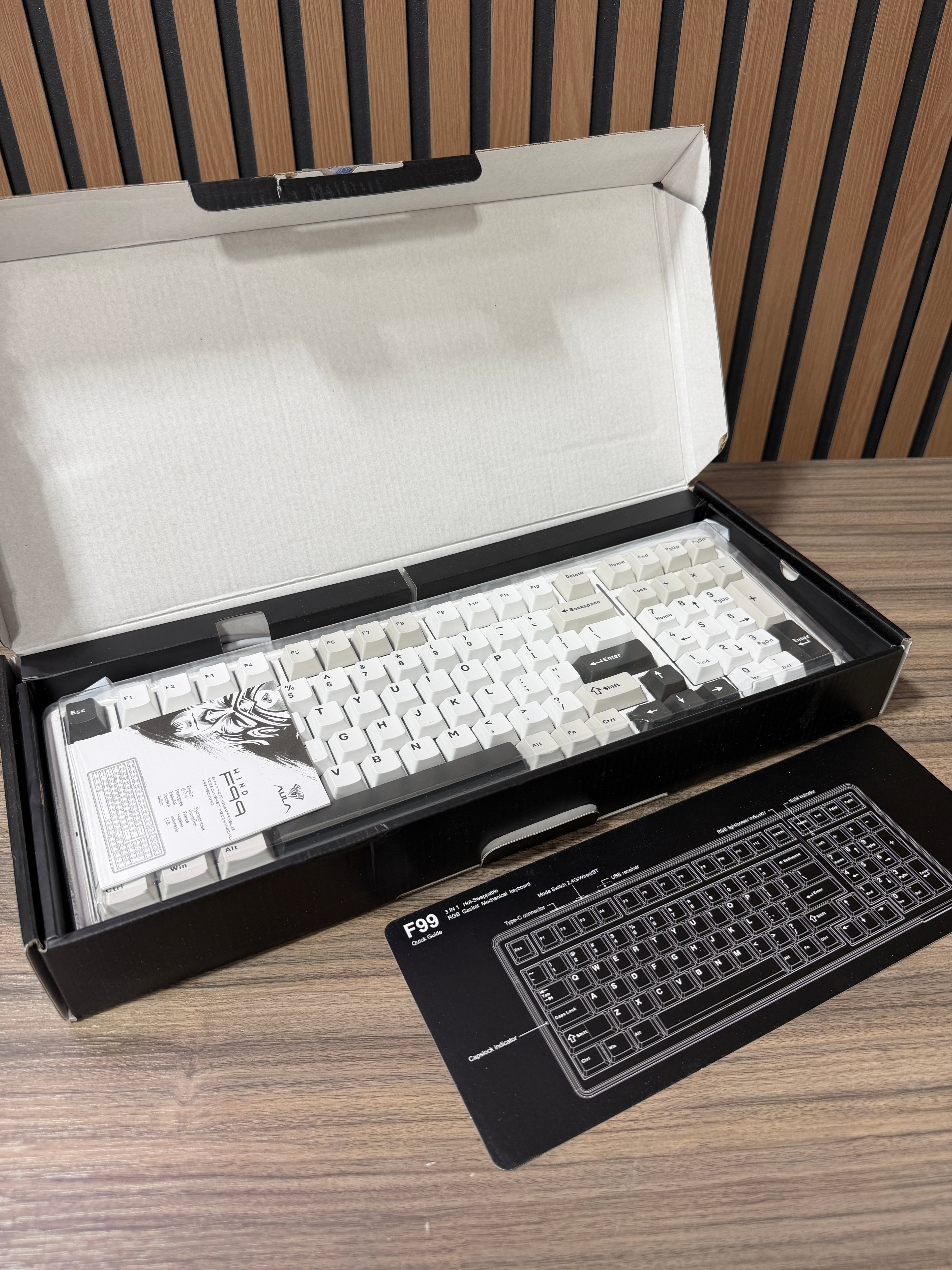 AULA F99 Wireless Mechanical Keyboard,Tri-Mode BT5.0/2.4GHz/USB-C Hot Swappable Custom Keyboard,Pre-lubed Linear Switches,RGB Backlit Computer Gaming Keyboards for PC/Tablet/PS/Xbox