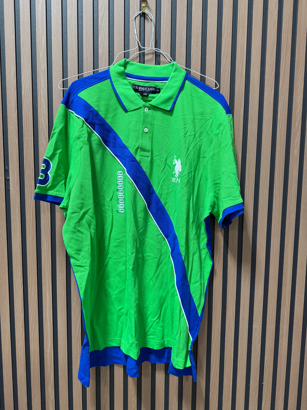 USPA Polo Gree/Blue Sz XXL