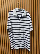 Load image into Gallery viewer, Polo Striped Shirt Baby Blue Grey/Dark Blue Sz 3XL
