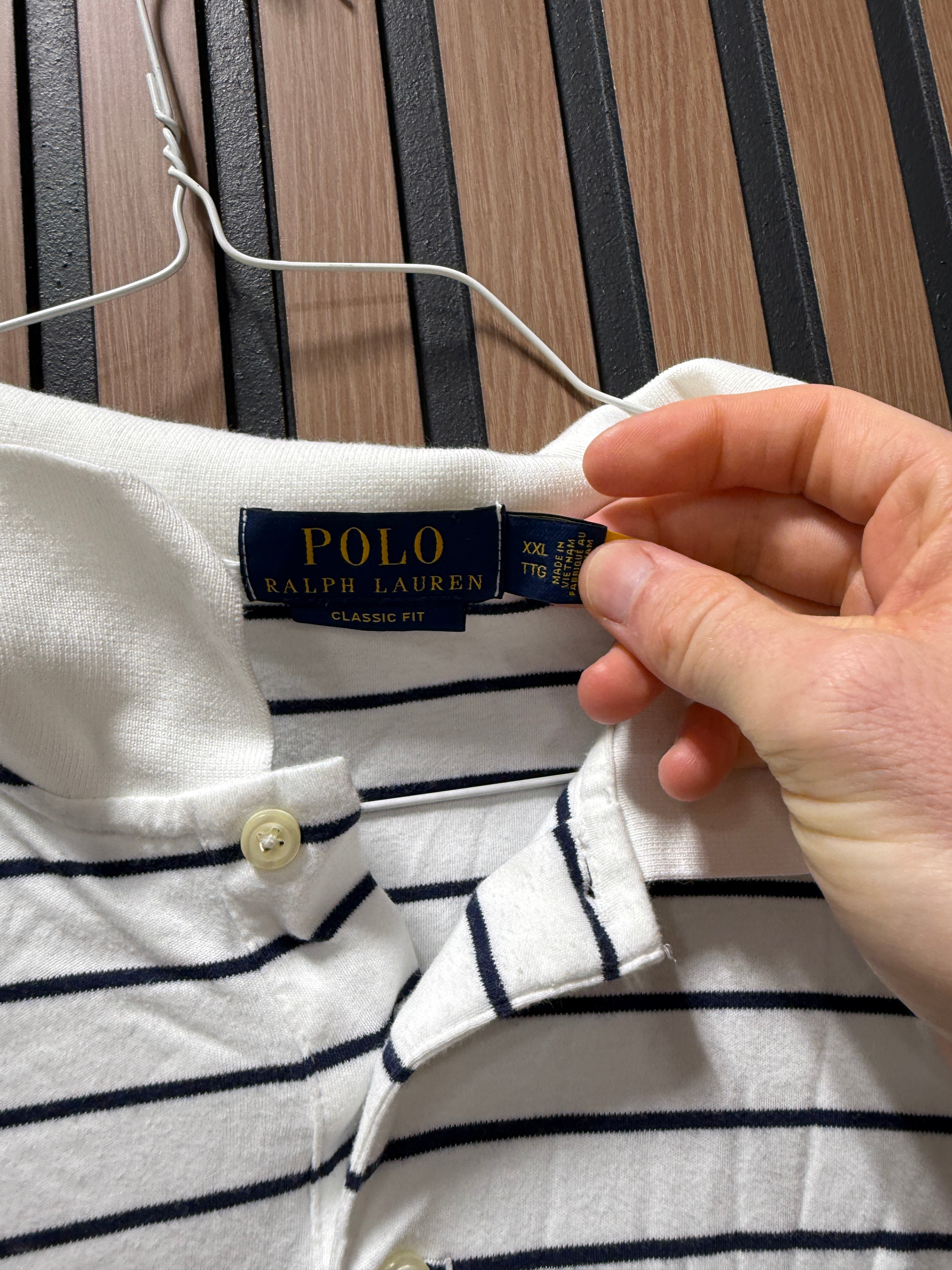 Polo White/Navy Shirt Sz XXL