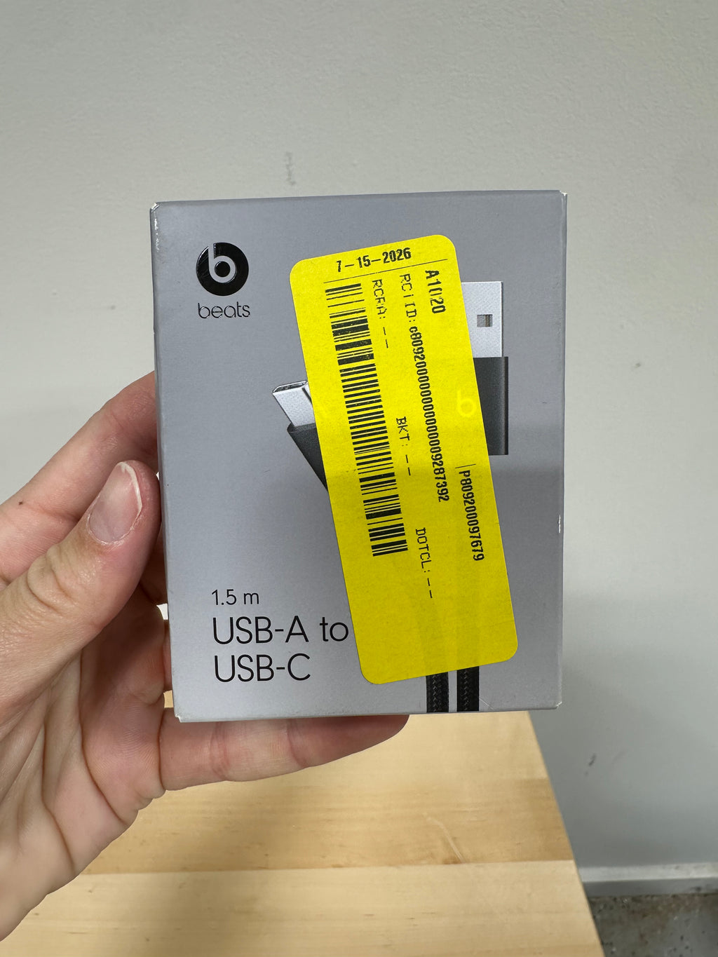 Brand New Beats by Dr. Dre USB-A to USB-C Woven Charging Cable – 1.5 m (5 ft) Bolt Black