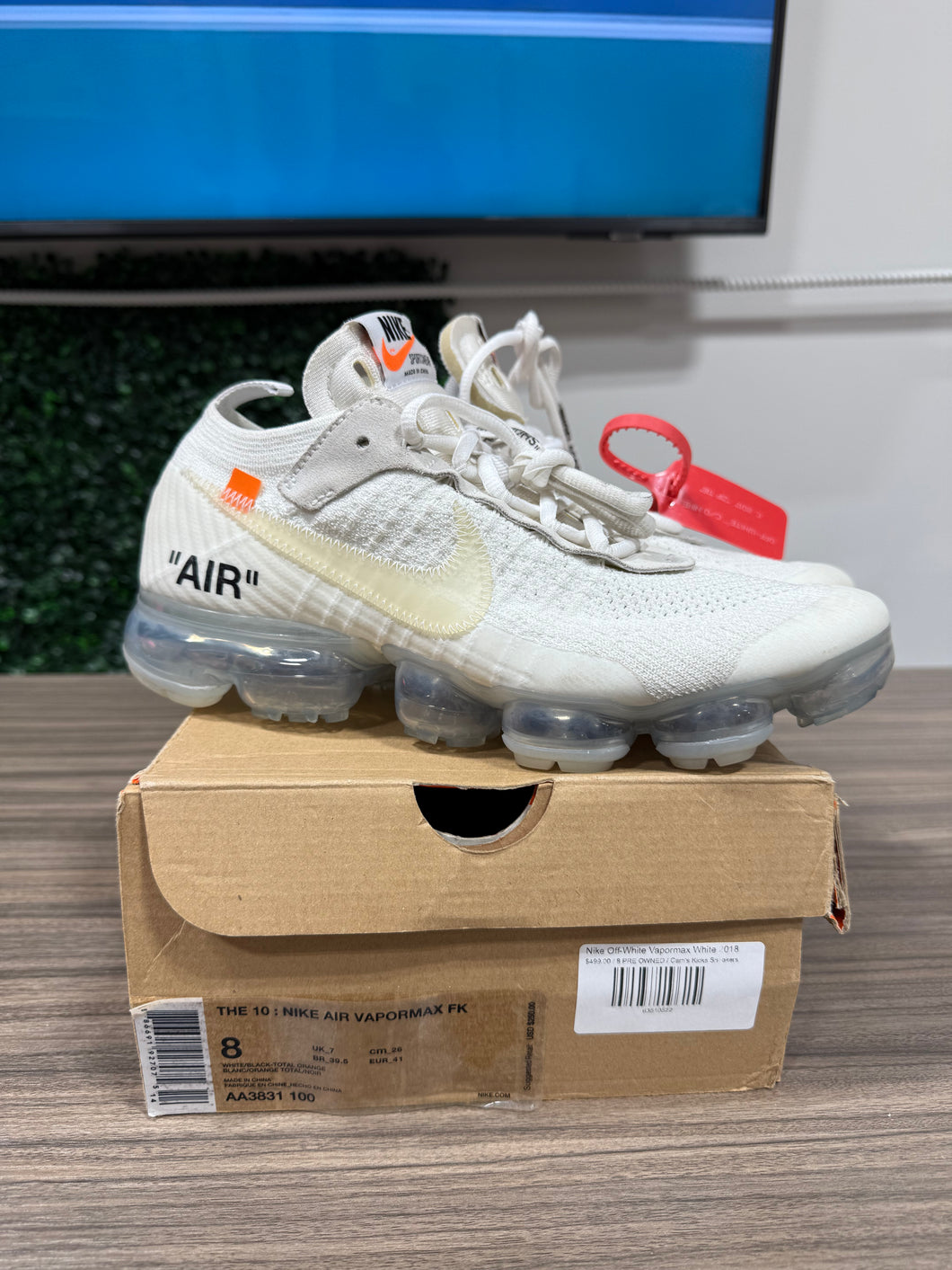 Off White x Nike Vapormax White Sz 8