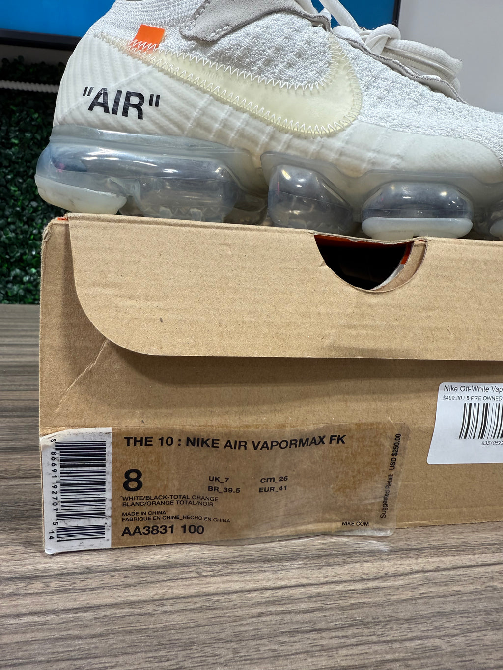 Off White x Nike Vapormax White Sz 8