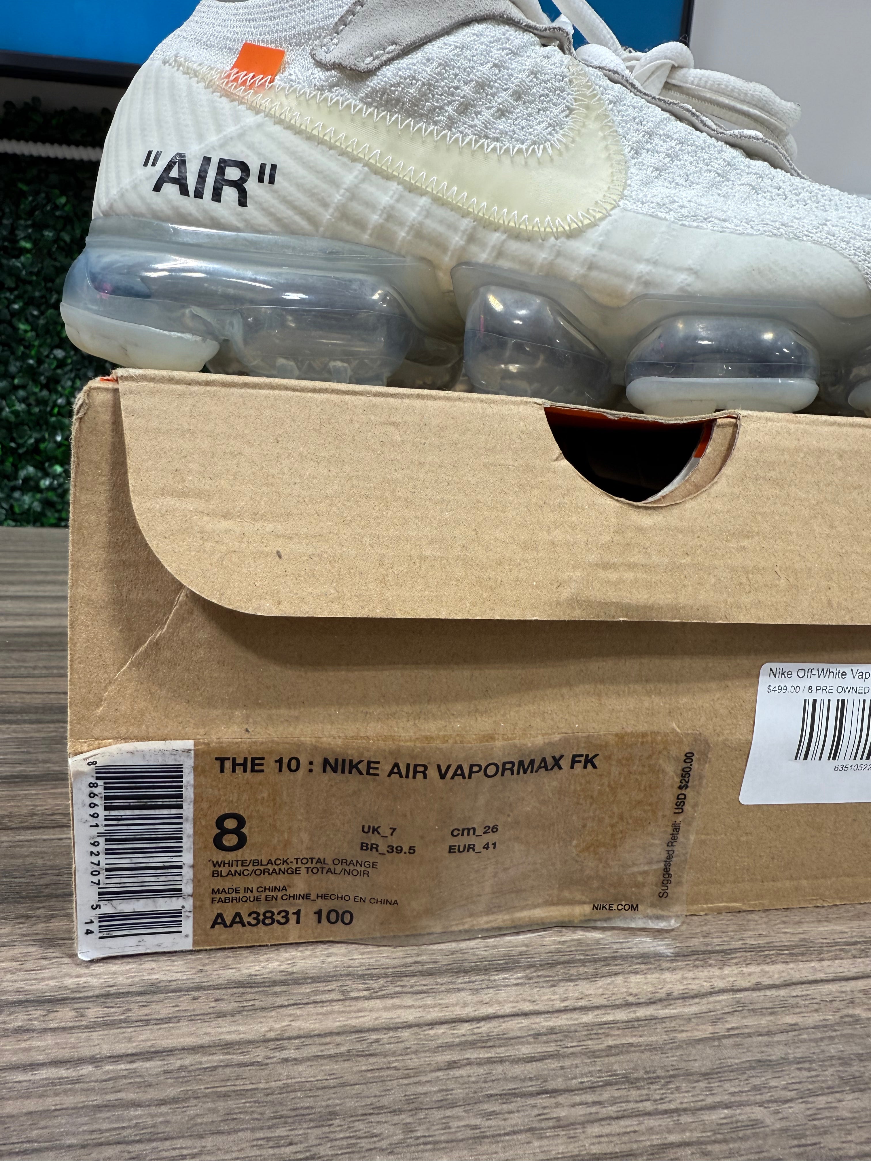 Off White x Nike Vapormax White Sz 8