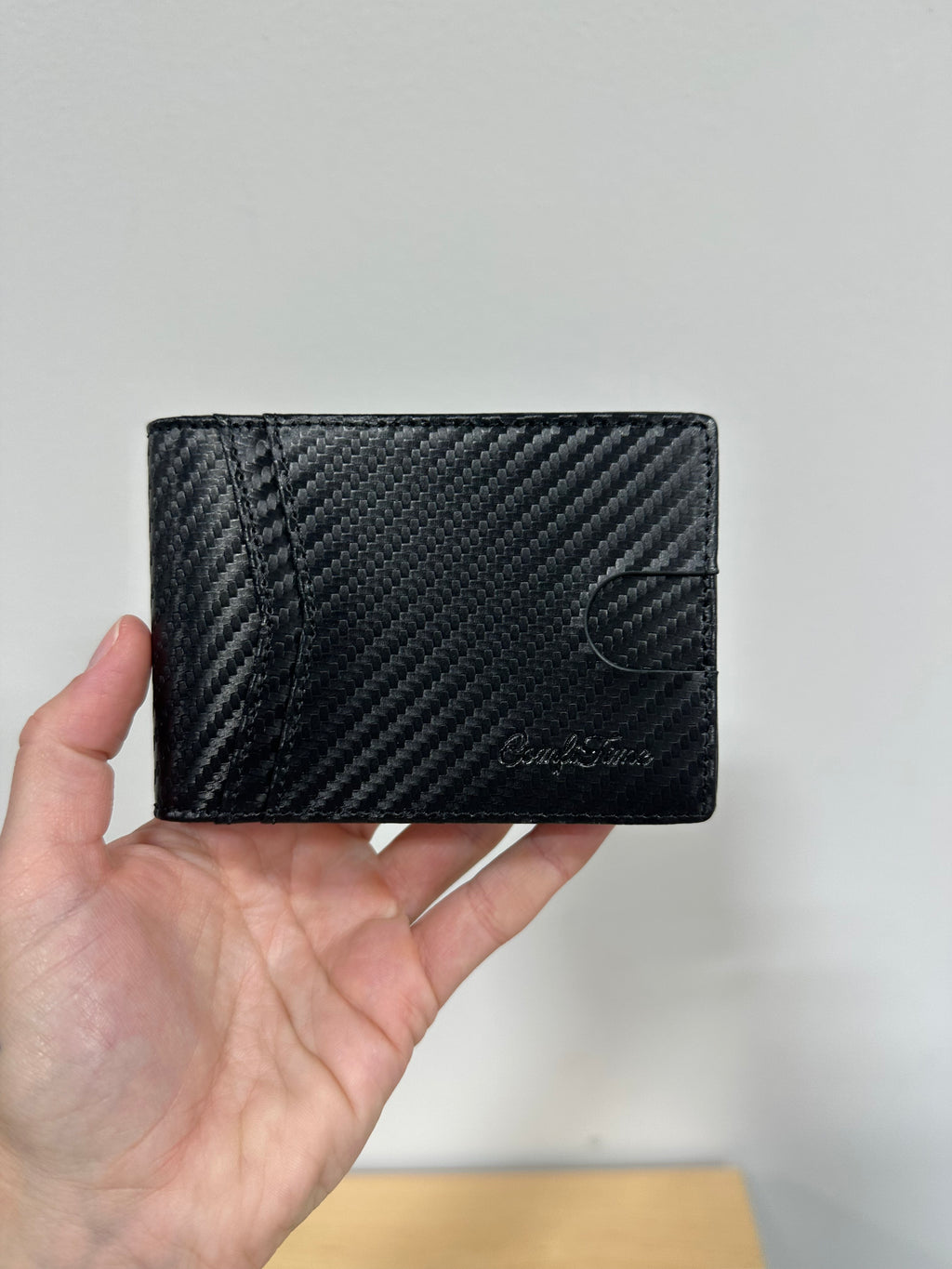 Brand New ComfiTime Men's Slim RFID-Blocking Money Clip Wallet – Carbon Fiber Leather with Multi-Tool Card