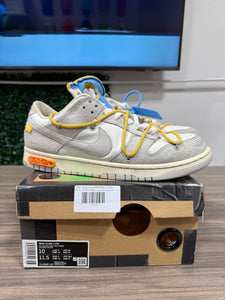 Off White x Nike Dunk Low Lot 34 Sz 10