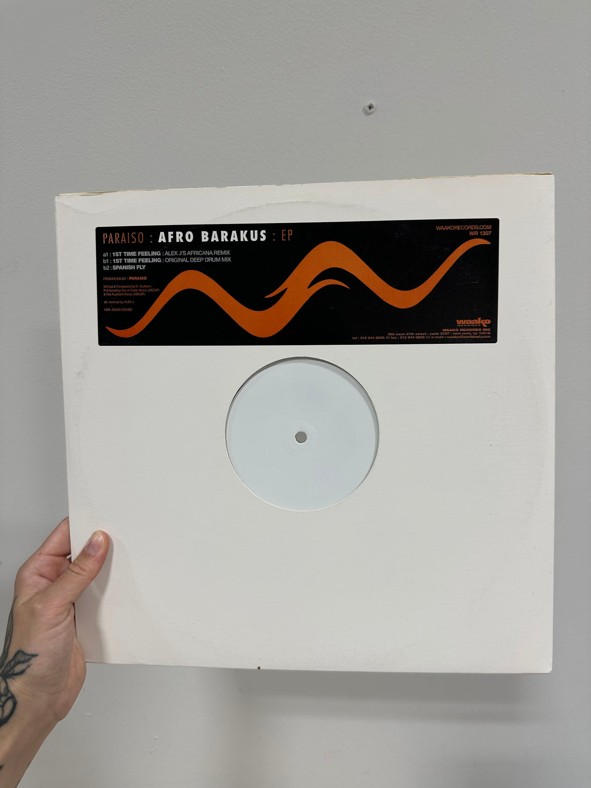 Paraiso – Afro Barakus EP 12" Vinyl Promo White Label (2001, Waako Records – WR 1307)