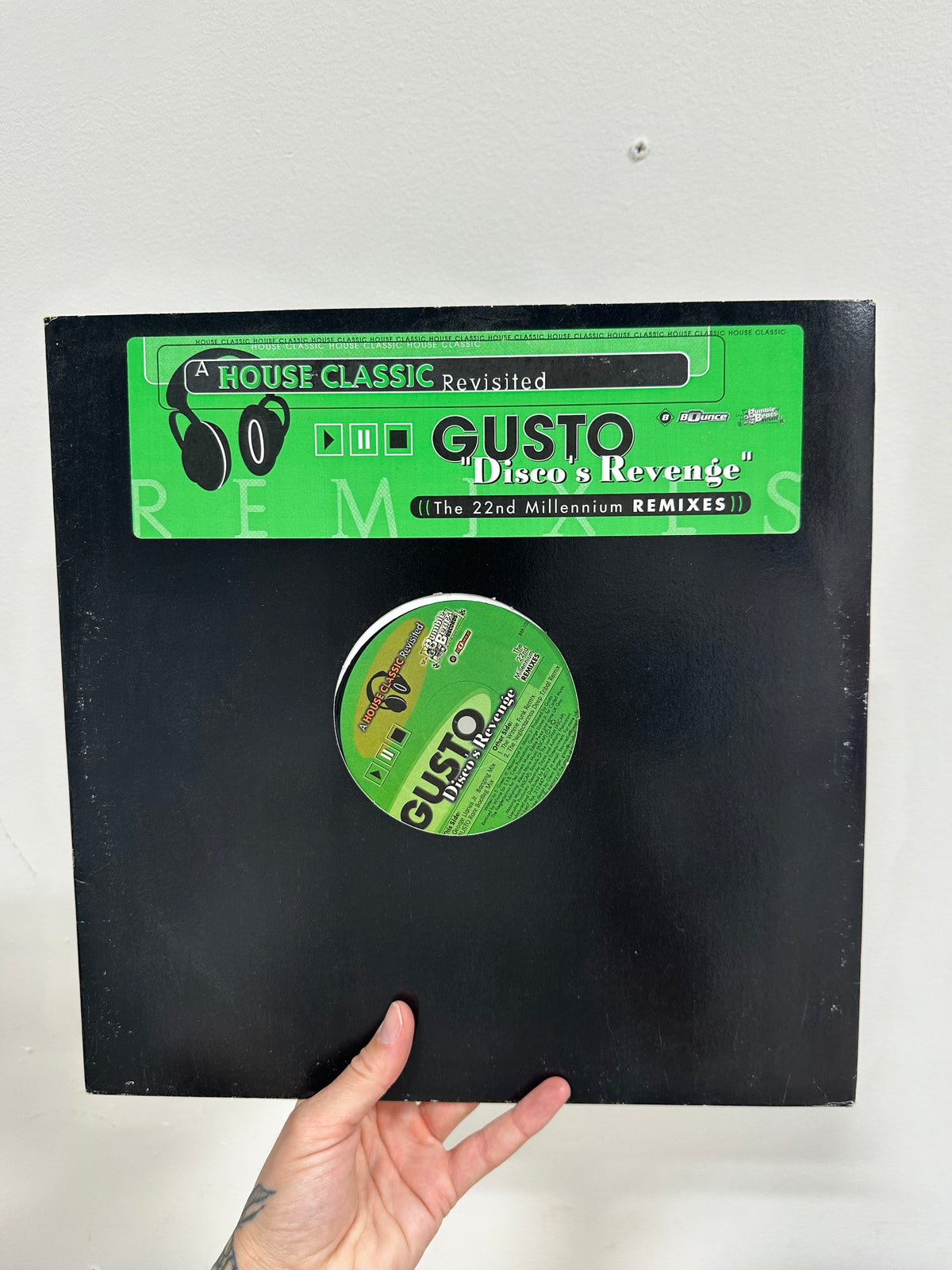 Gusto – Disco's Revenge (The 22nd Millennium Remixes) 12" Vinyl (2001, Bumble Beats Records – BBR-102)