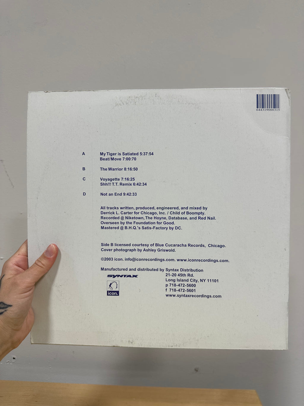 Derrick L. Carter Presents Tone Theory vs. Oneiro – Poverty De Luxe 2x12" Vinyl LP (2003, Icon Recordings – icon.010)