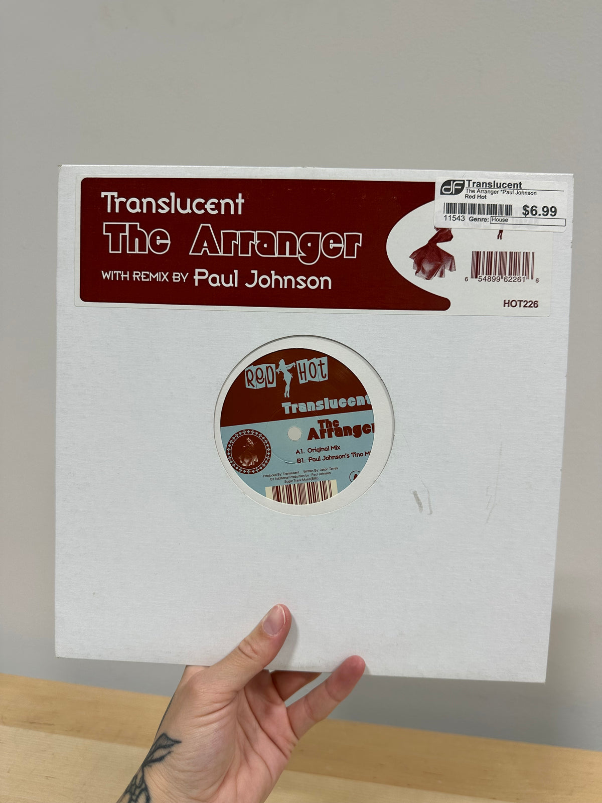 Translucent – The Arranger 10" Vinyl Single – Featuring Remix by Paul Johnson (2004, Red Hot – HOT226)