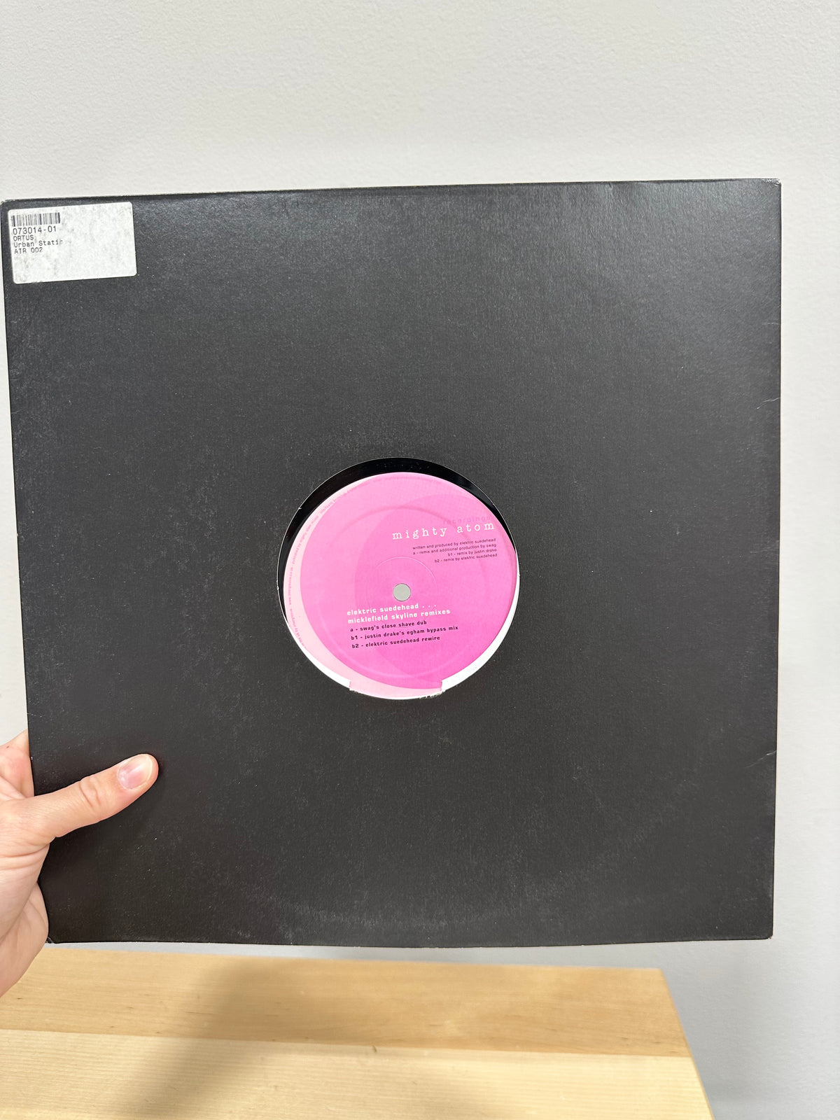 Elektric Suedehead – Micklefield Skyline (Remixes) 12" Vinyl (2001, Mighty Atom Recordings – MA017) UK Pressing