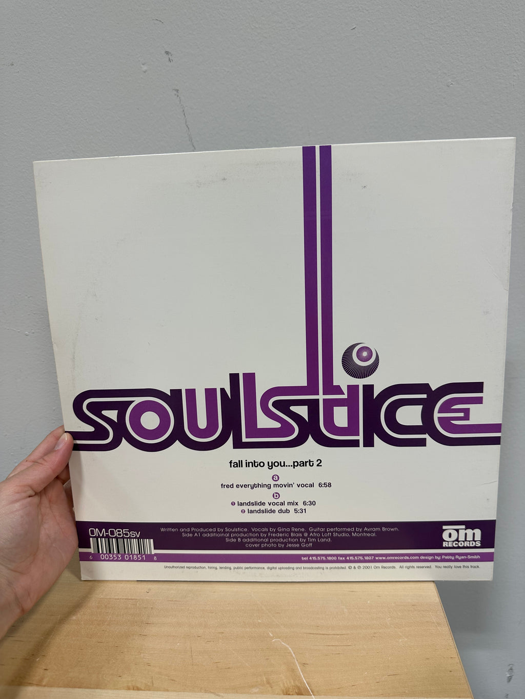 Soulstice – Fall Into You... Part 2 12" Vinyl Single (2001, OM Records – OM-085sv) US Pressing