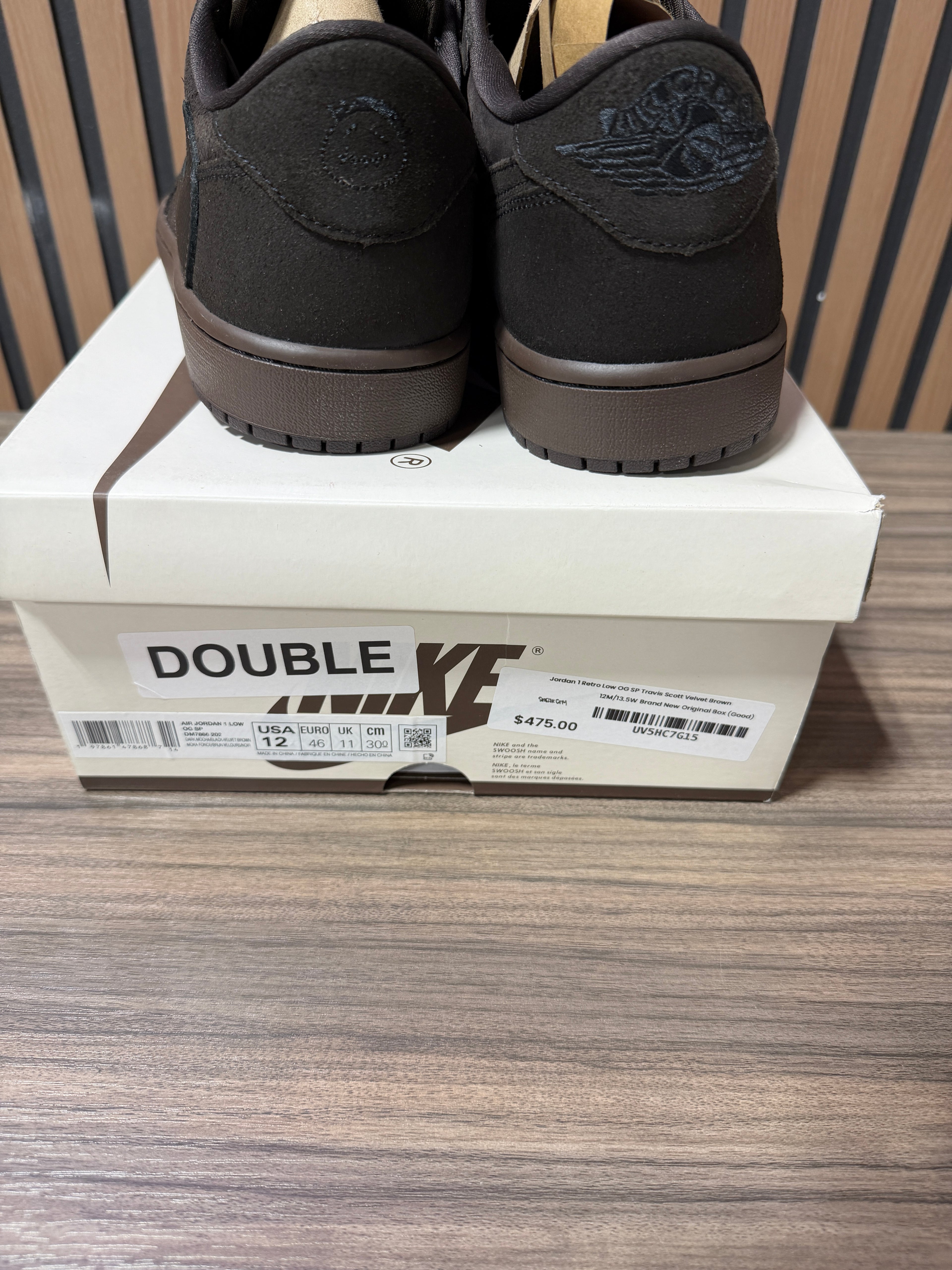 Travis Scott x Air Jordan 1 Retro Low OG SP 'Velvet Brown' Sz 12