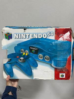 Nintendo 64 N64 Clear Blue White Two Tone Funtastic Series Console With Box