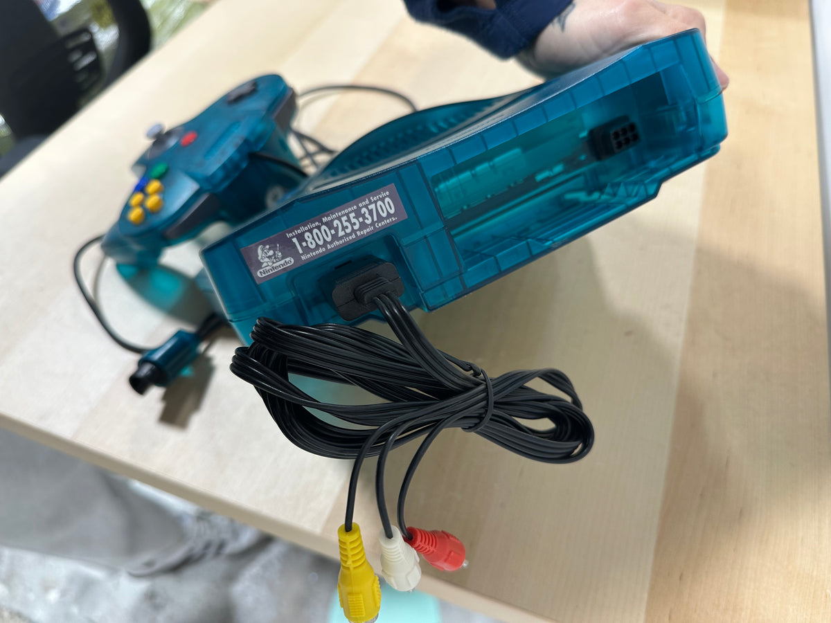 Nintendo 64 N64 Clear Blue White Two Tone Funtastic Series Console With Box