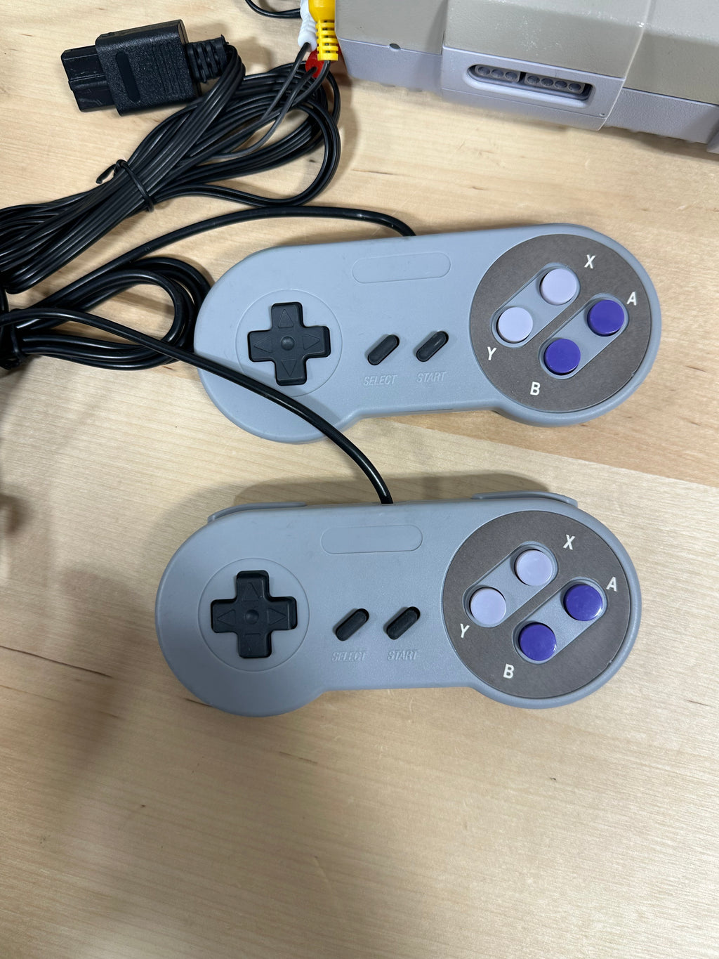 Super Nintendo SNES Console Bundle with 2 Controllers & Cables