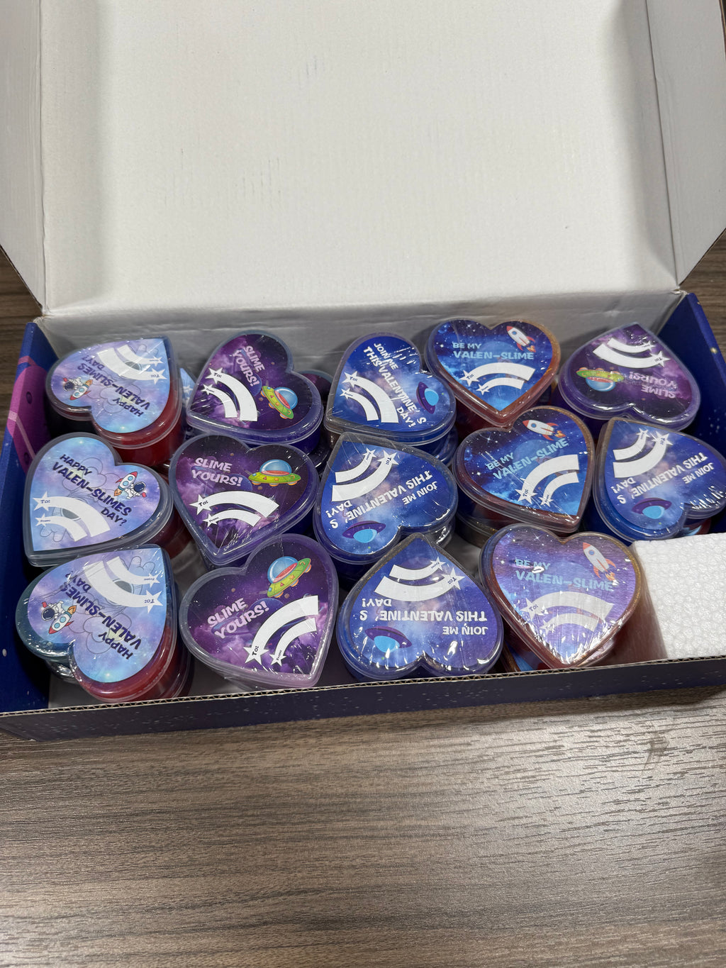 28 PCS Galaxy Slime Valentines Day