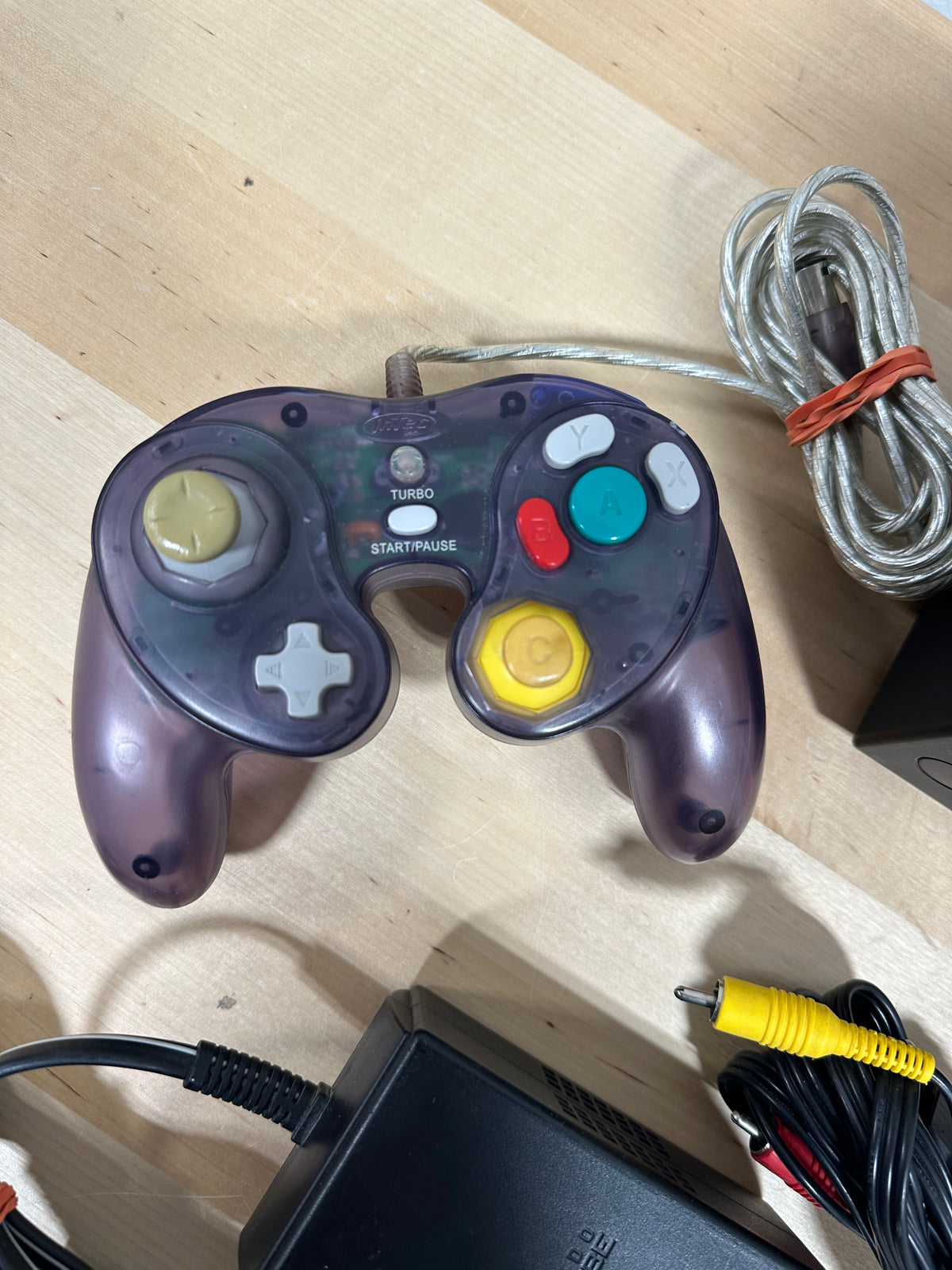 Nintendo GameCube Black Console DOL-001 Digital AV Output Bundle Cords Controller