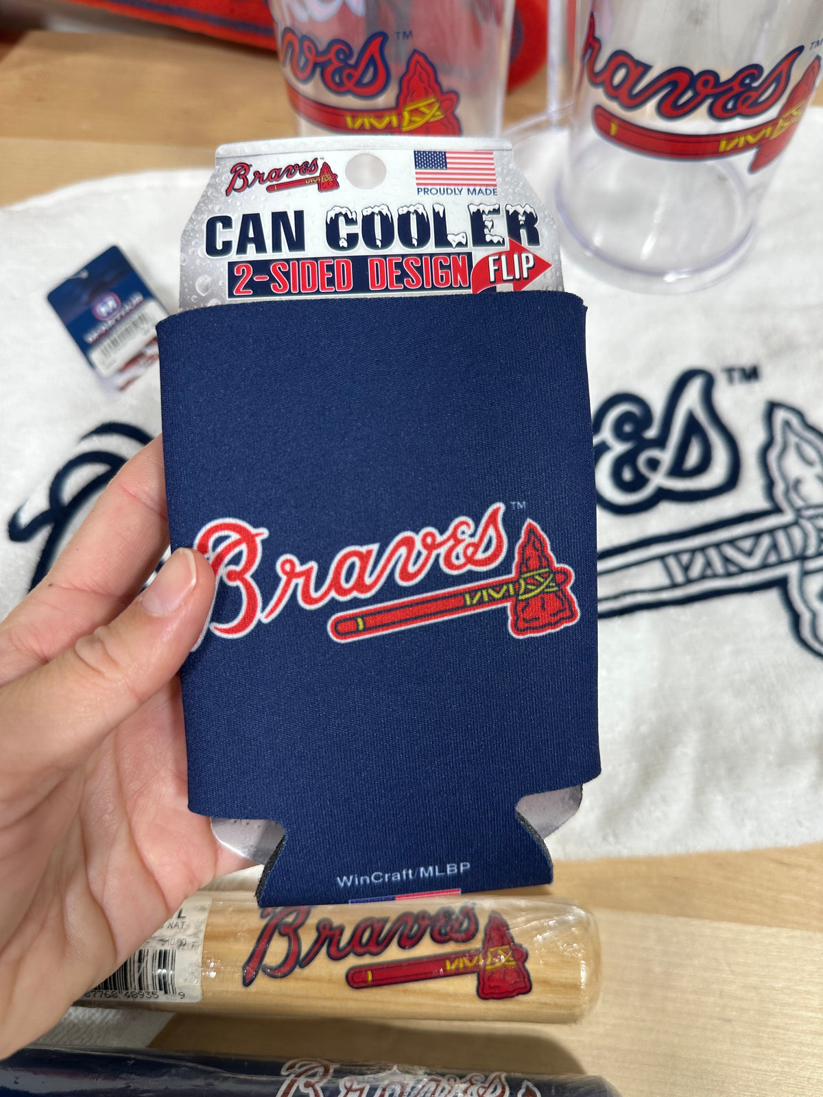 Atlanta Braves 7-Piece Stadium Fan Collectibles Bundle (NWT Towel, Cups, Bats)