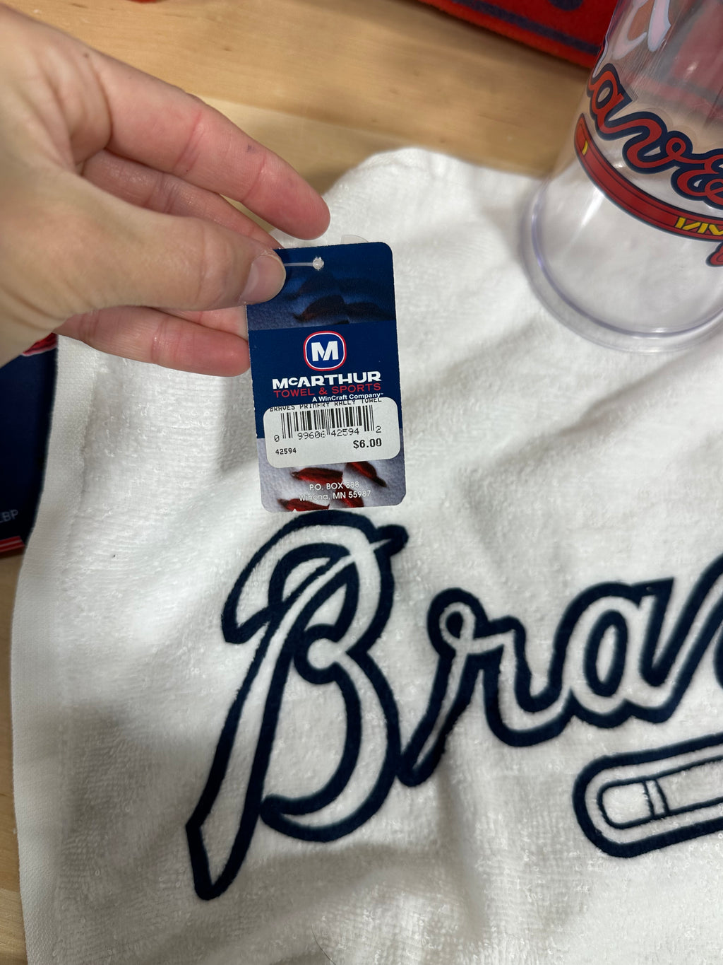 Atlanta Braves 7-Piece Stadium Fan Collectibles Bundle (NWT Towel, Cups, Bats)