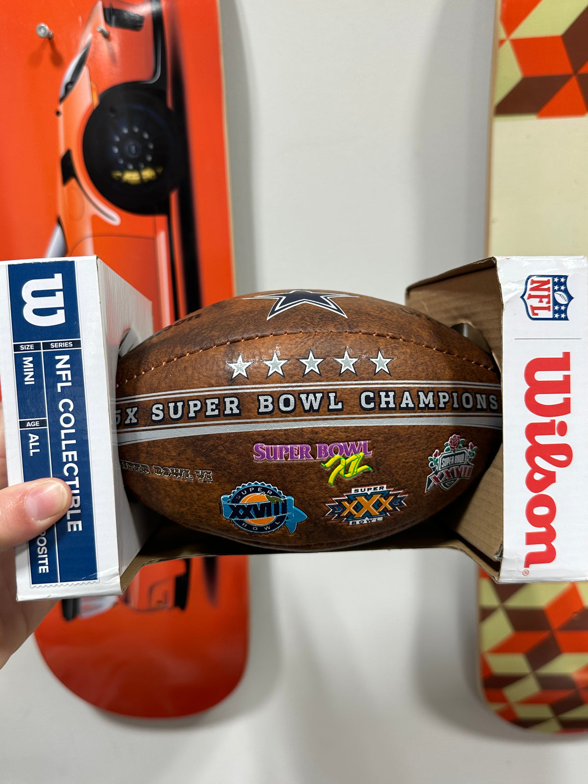 Dallas Cowboys Wilson NFL Commemorative Champions Mini Football New In Box