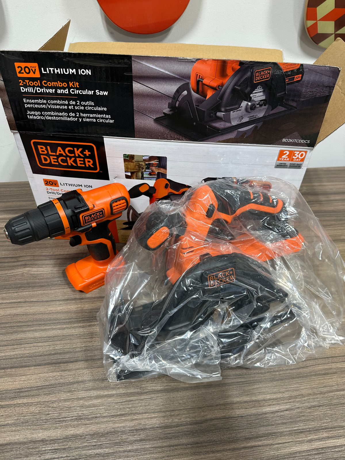Black+Decker 20V Cordless Drill & Circular Saw Combo Kit - NO BATTERY Unused Open Box