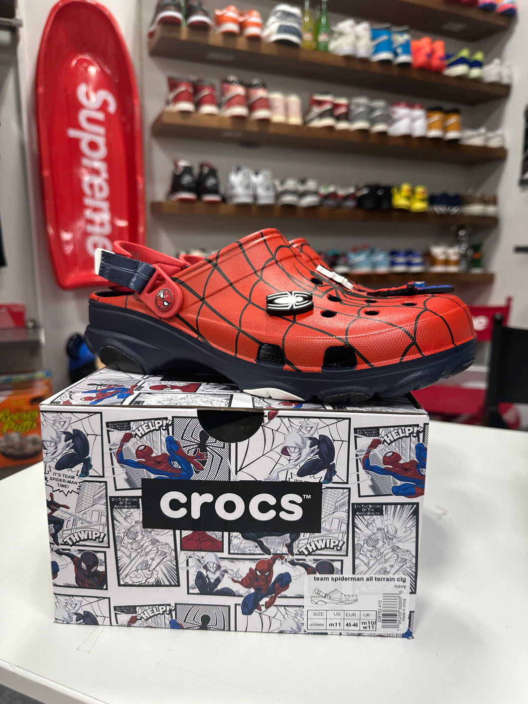 Spiderman Croc Red Sz 11