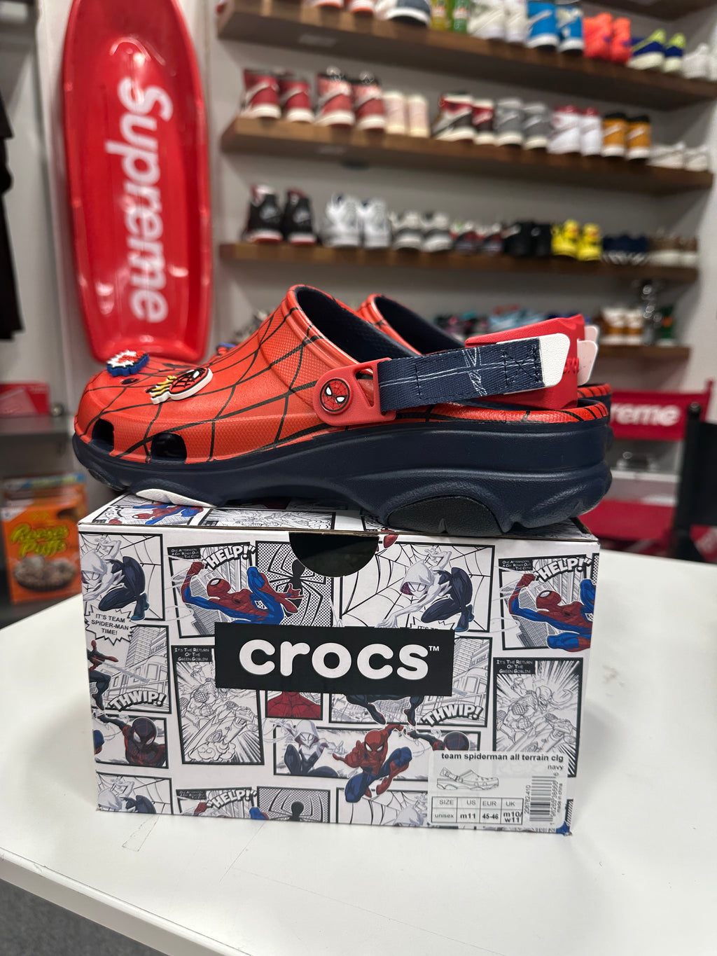 Spiderman Croc Red Sz 11