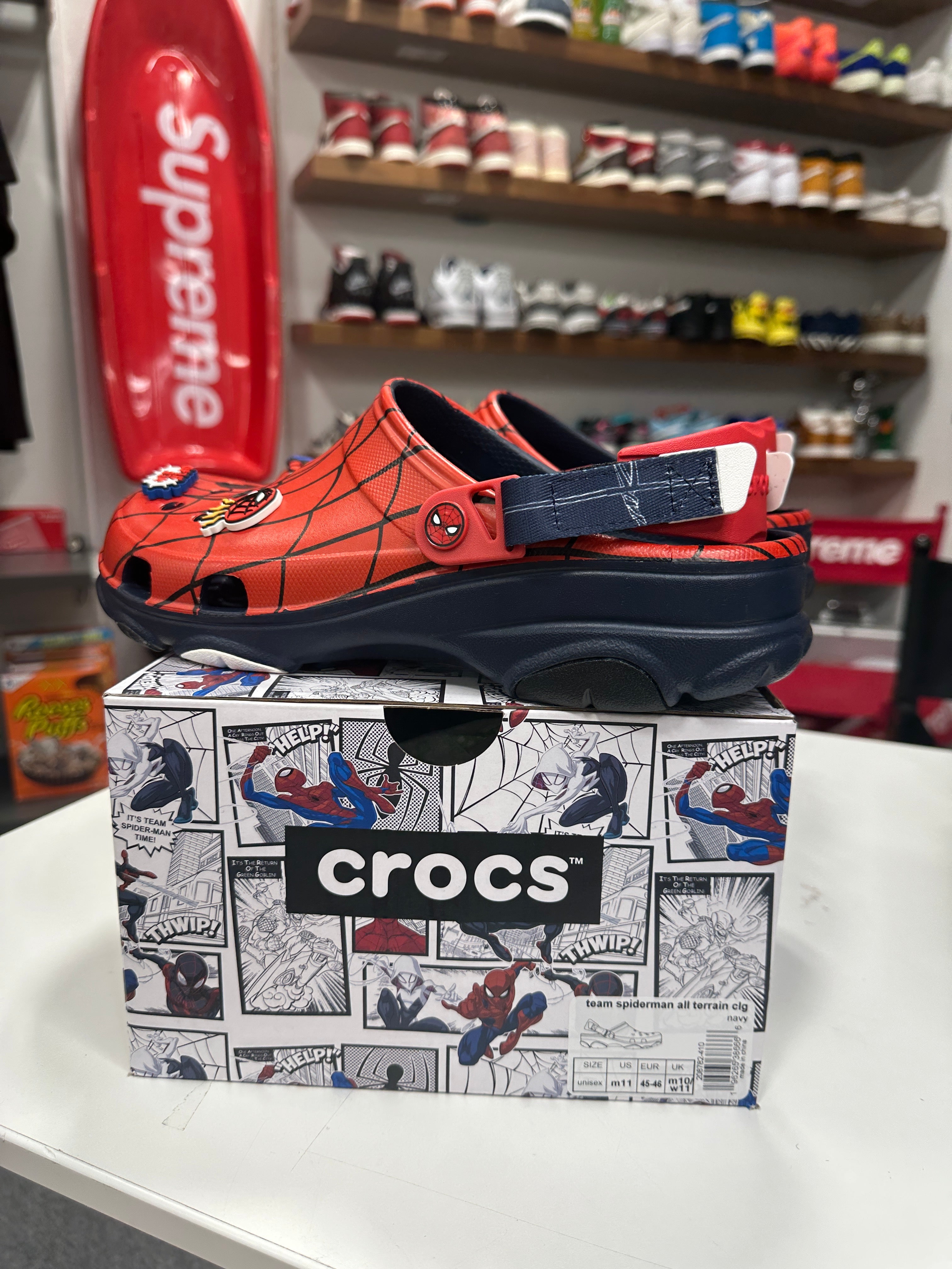 Spiderman Croc Red Sz 11