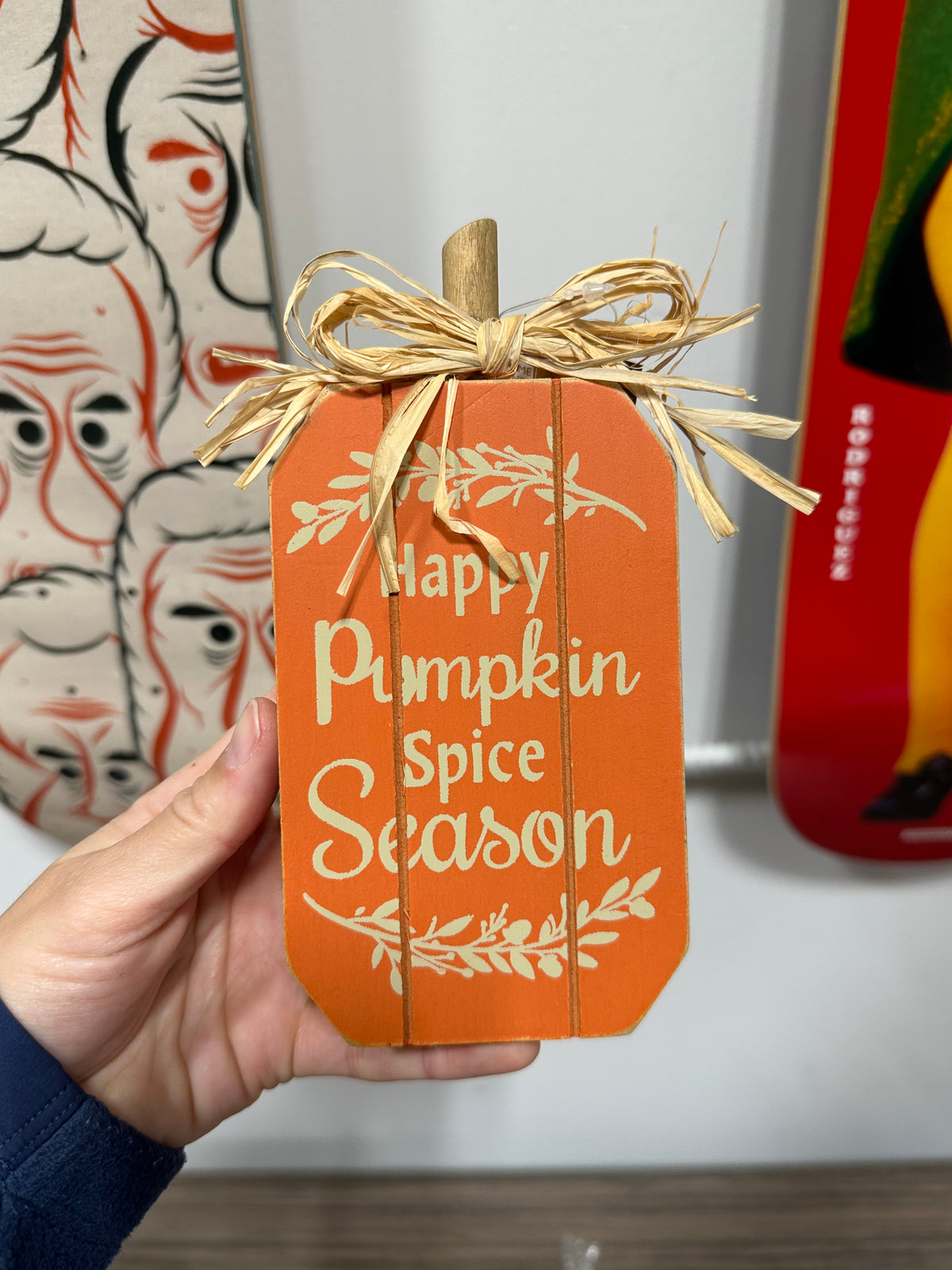 Happy Pumpkin Spice Season 7" Wood Tabletop Pumpkin Sign New With Tags