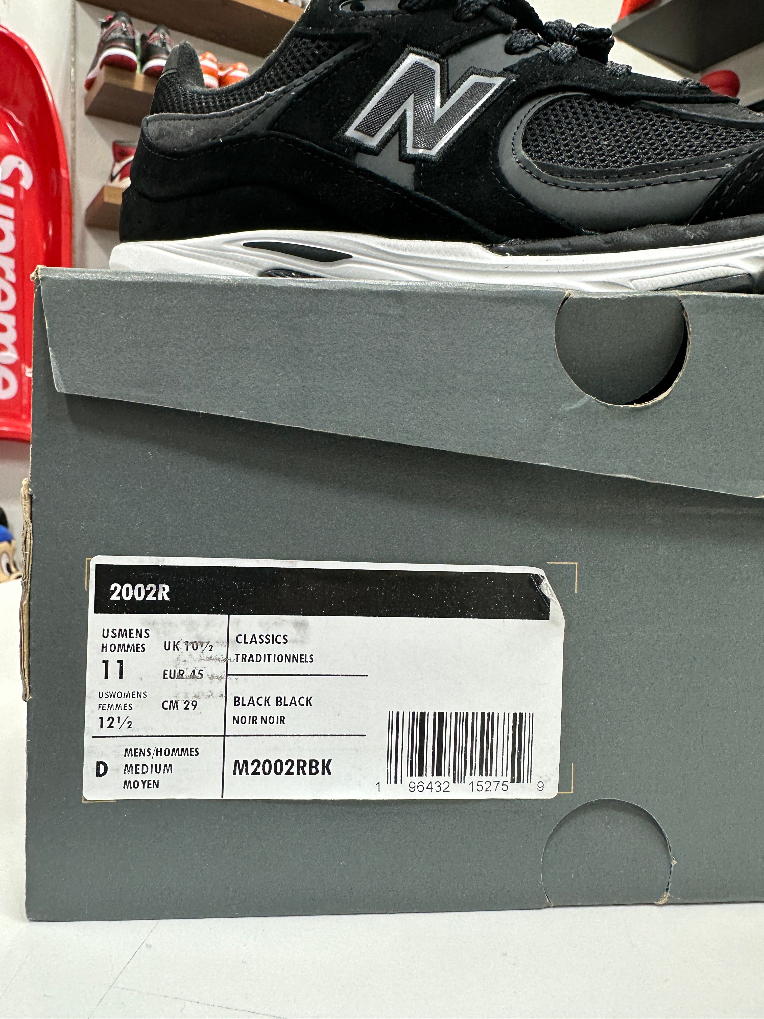 New Balance 2002R Black Sz 11
