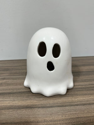 Light-Up Ceramic Ghost Figurine Halloween Tabletop Decor