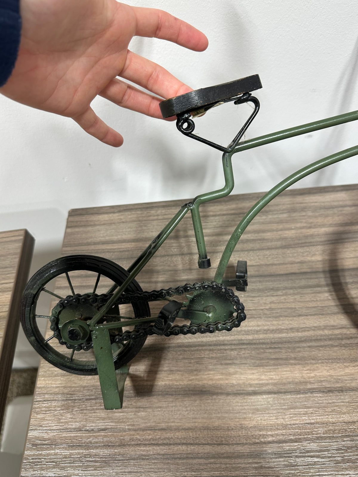 Rustic Wrought Iron Mini Bike Figurine Decorative Shelf Accent DAMAGED