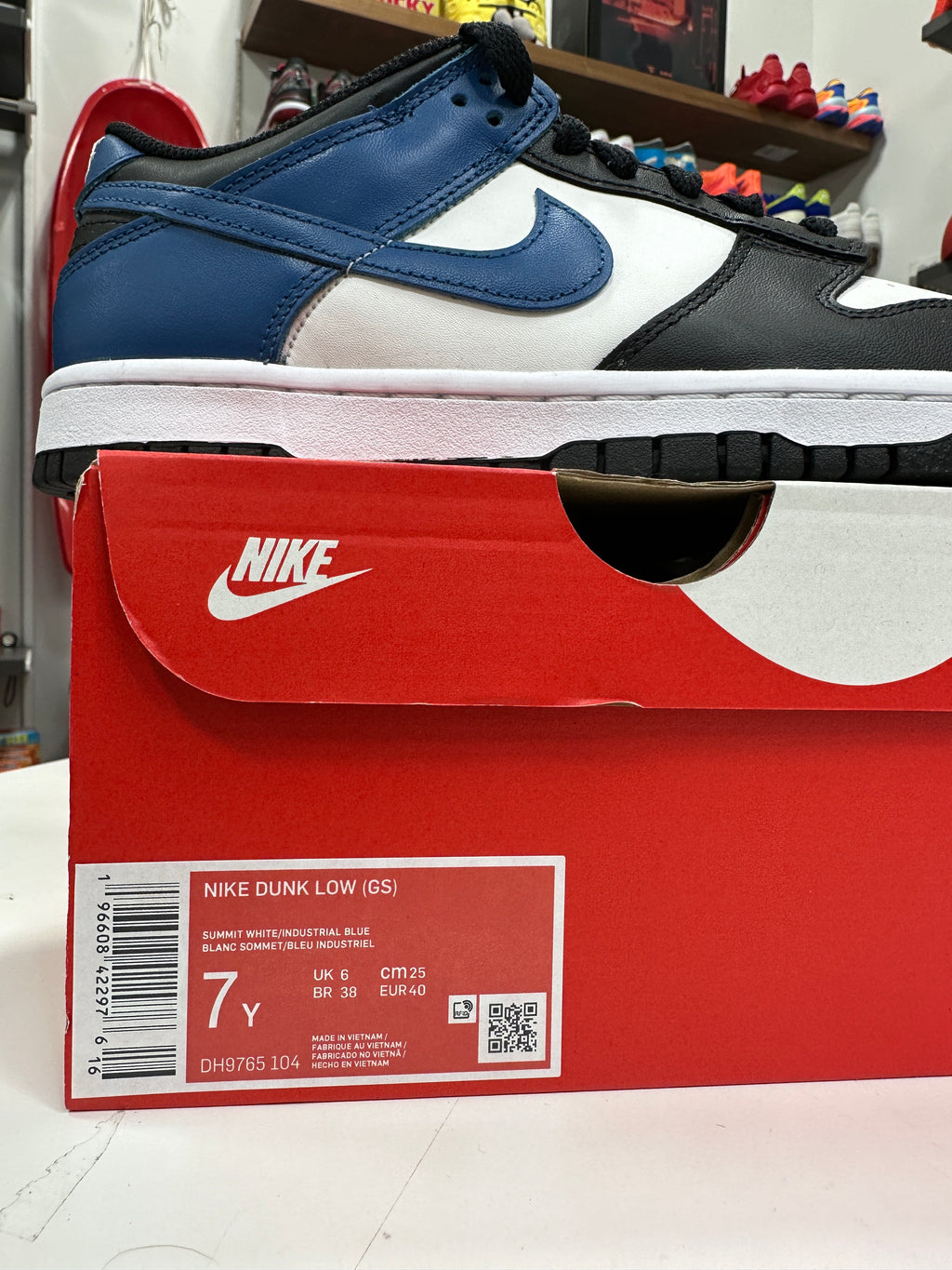 Nike Dunk Low Blue Panda Sz 7y