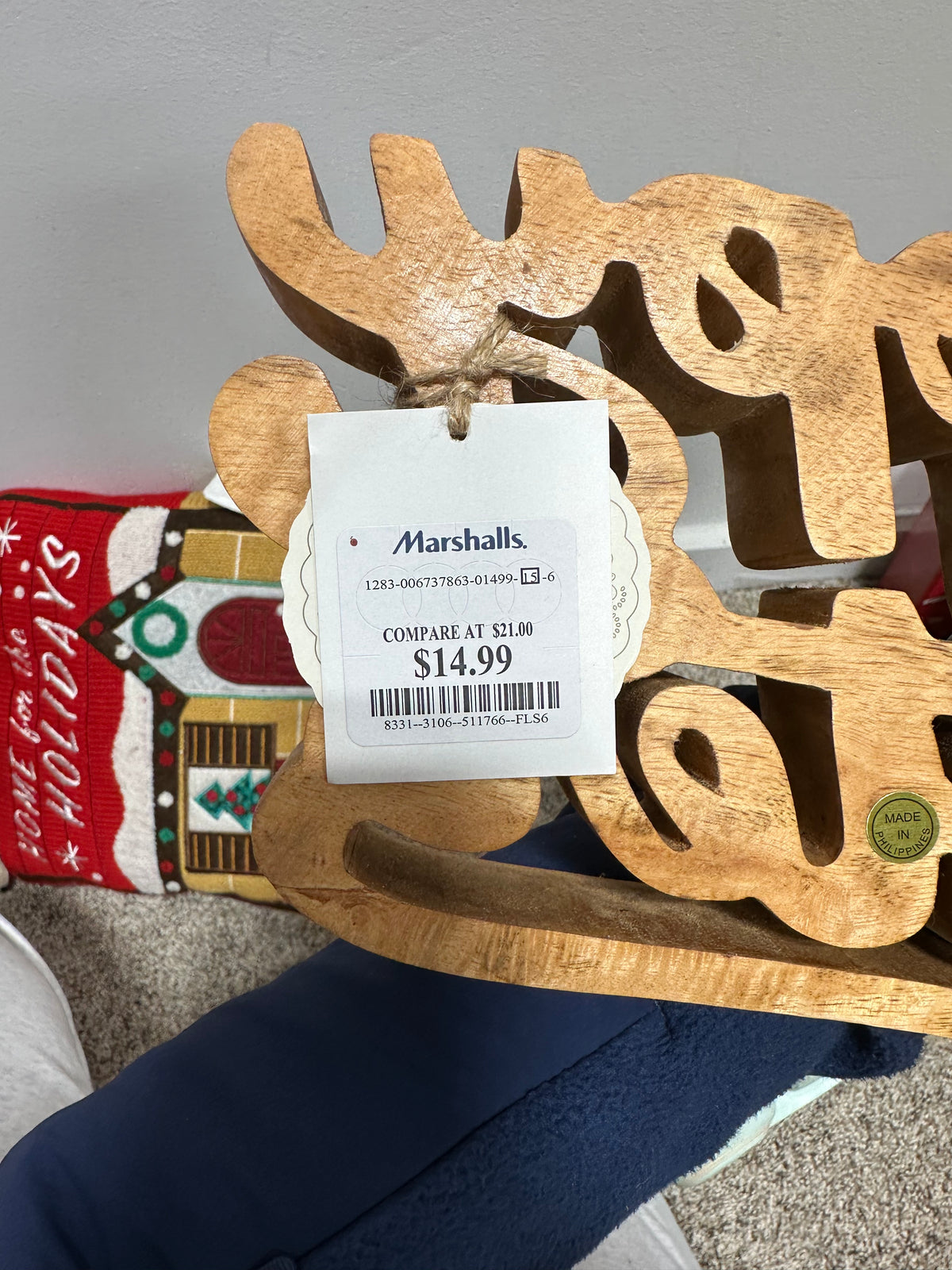 NEW Natural Wood Happy Easter Tabletop Block Sign - Marshalls