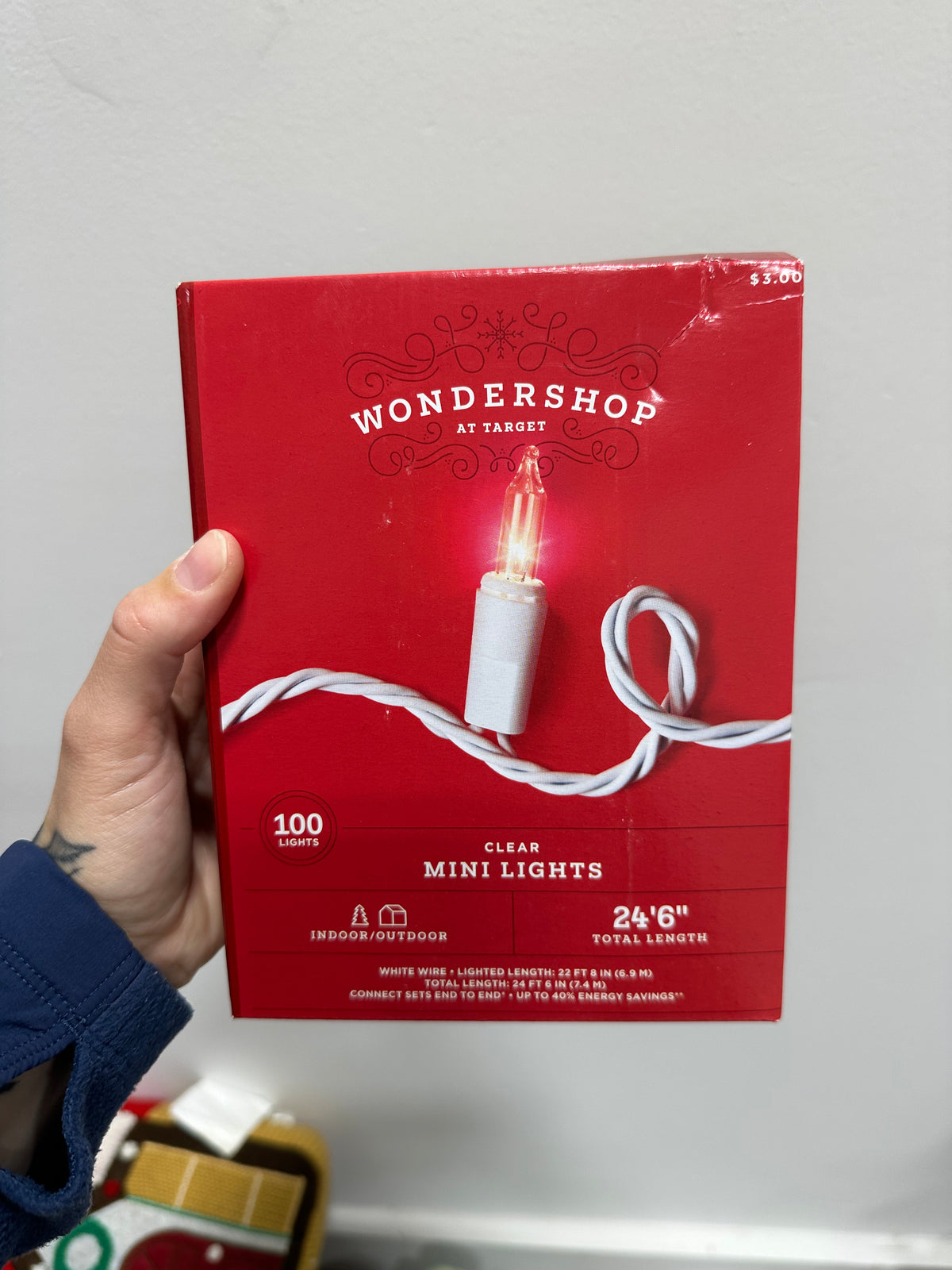 Wondershop at Target Clear Mini Christmas Lights - 100 Count White Cord New