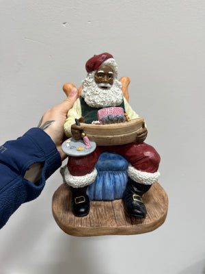 Black Santa Claus Painting Noahs Ark Figurine Christmas Statue