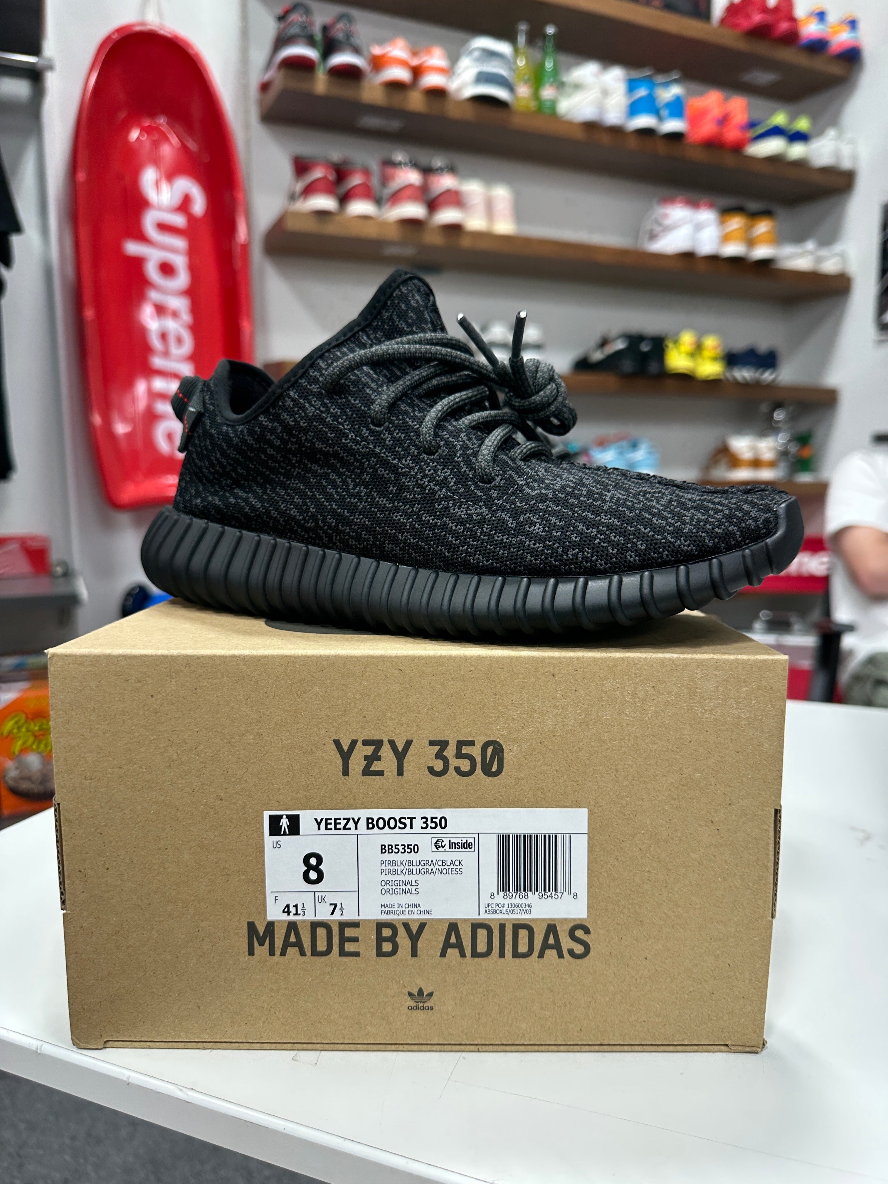 YZY 350 Pirate Black Sz 8