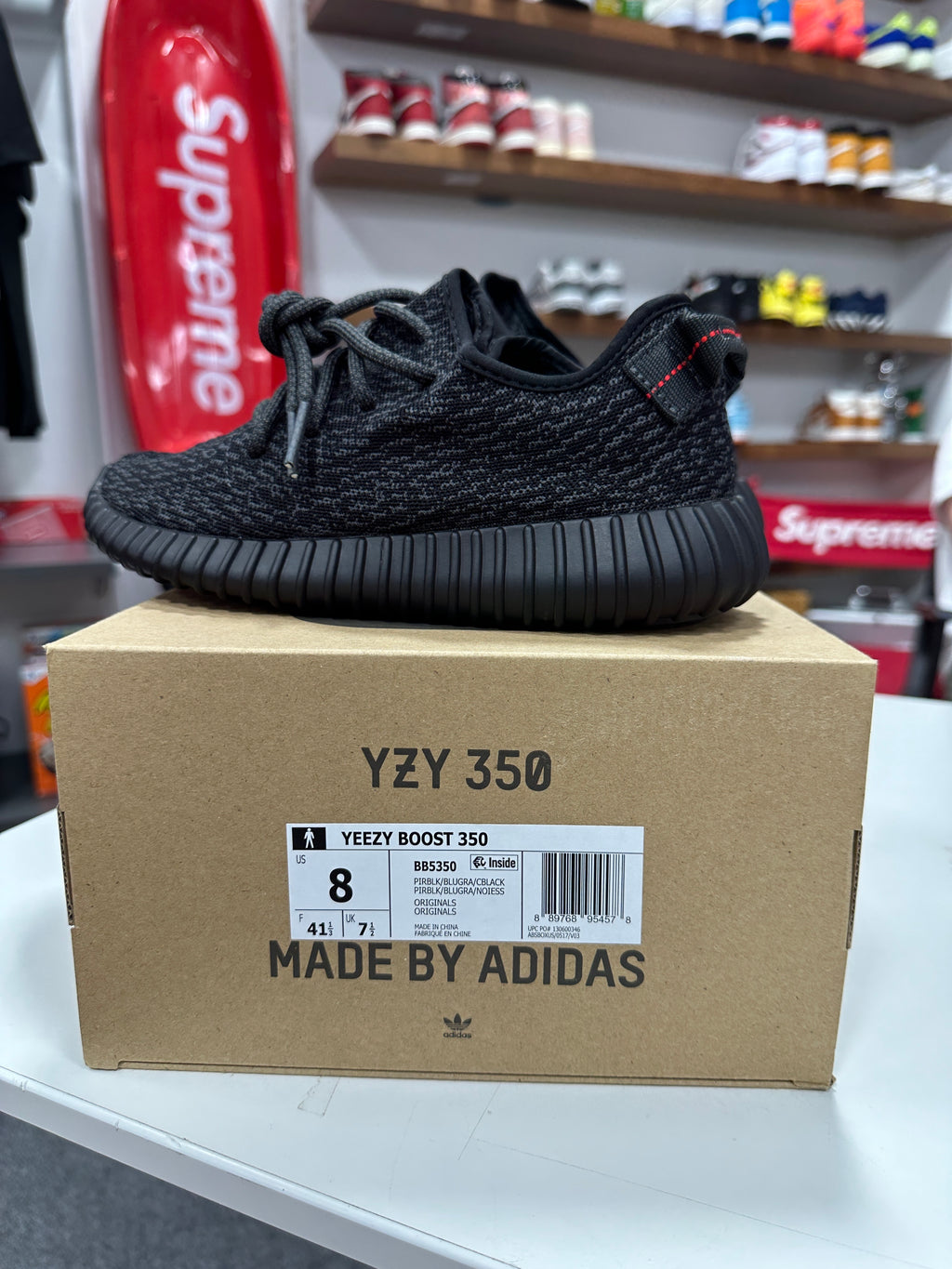 YZY 350 Pirate Black Sz 8