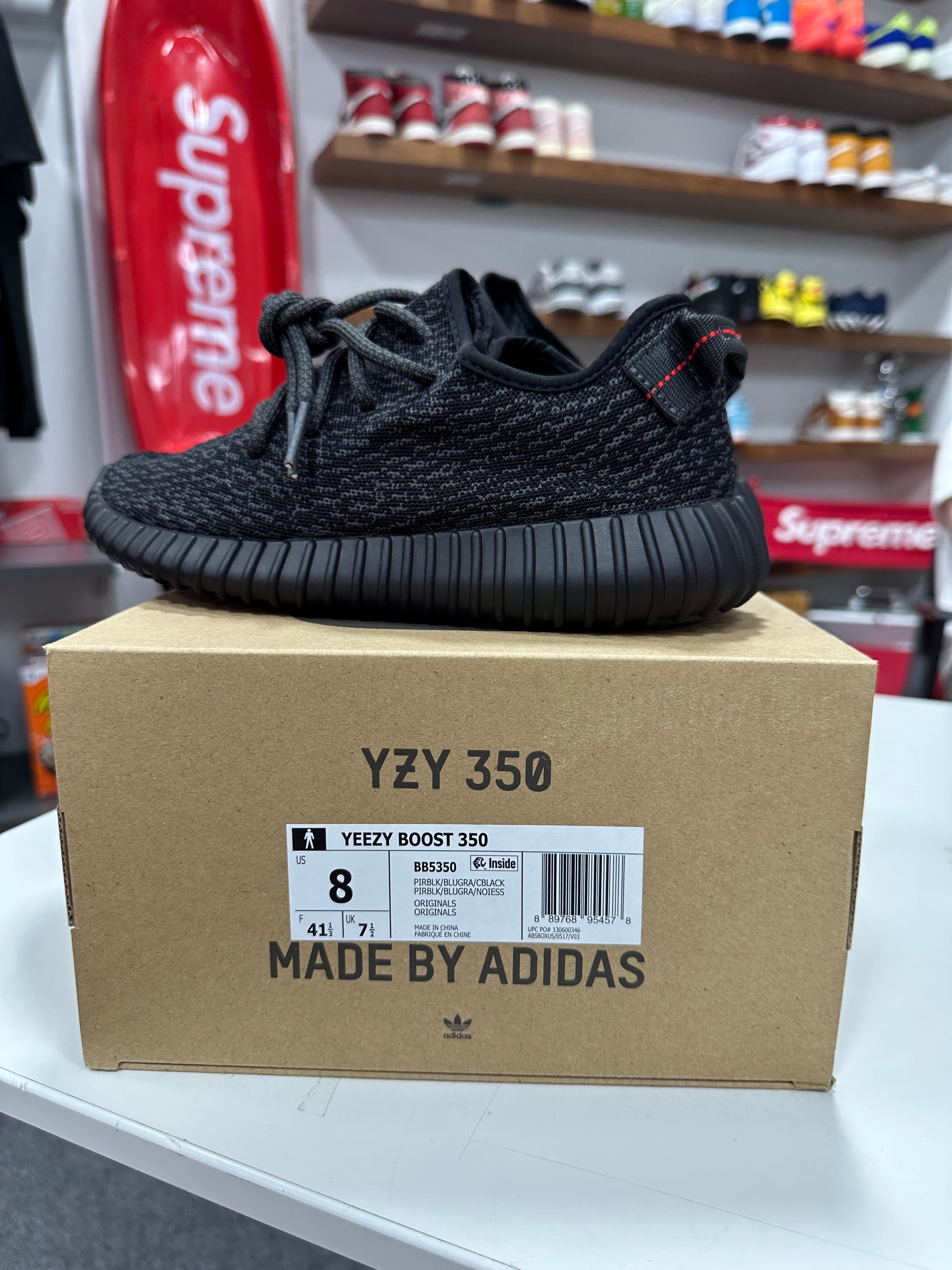 YZY 350 Pirate Black Sz 8