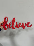 Christmas Believe Wooden Block Sign
