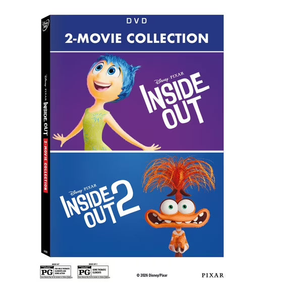 Inside Out 2-Movie Collection (Walmart Exclusive) (DVD) Disney, Animation, Family, Adventure