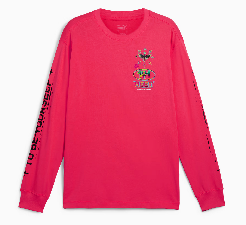 Puma Melo Long Sleeve Pink Sz Lg